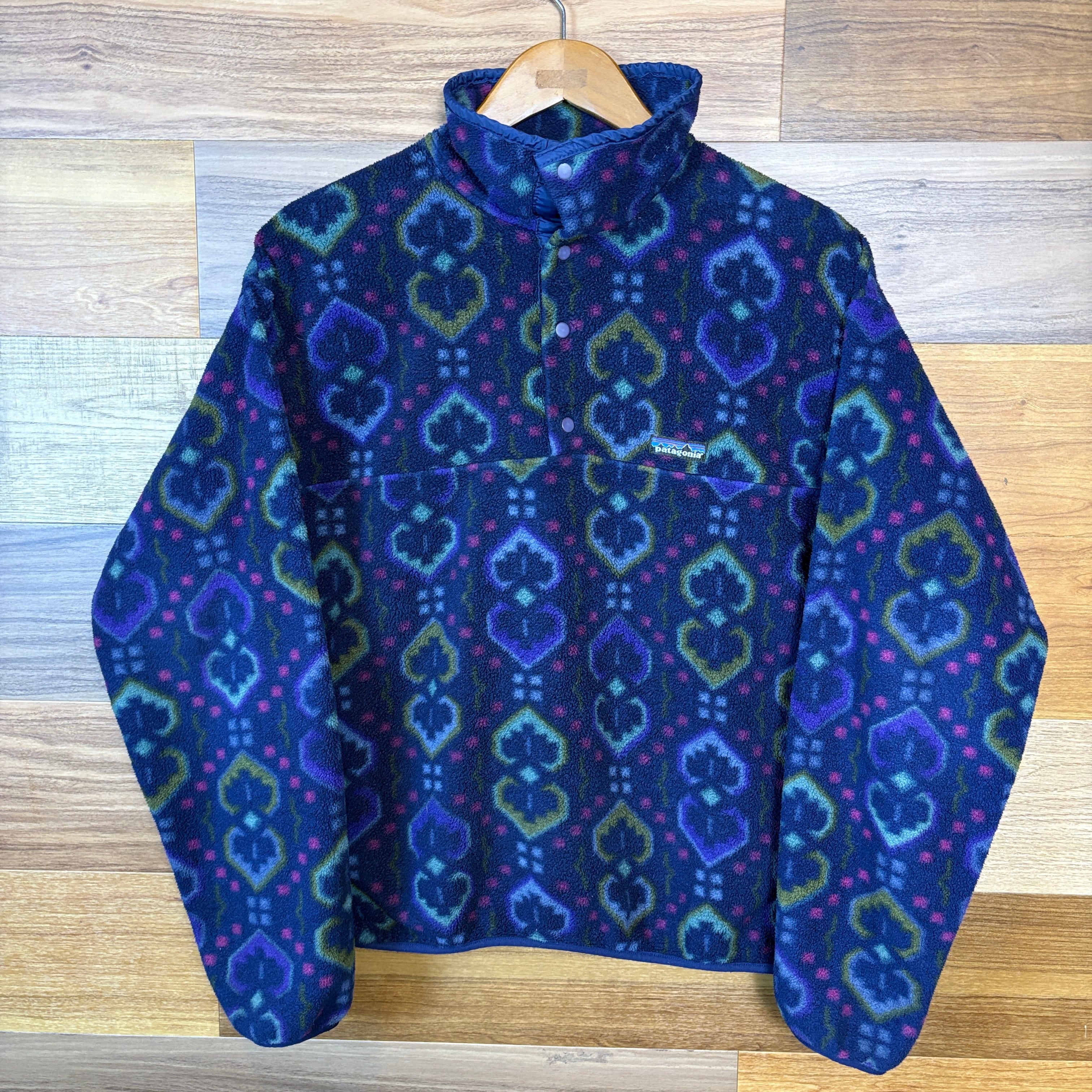 90s Patagonia パタゴニア タペストリー柄 シンチラ スナップT プル