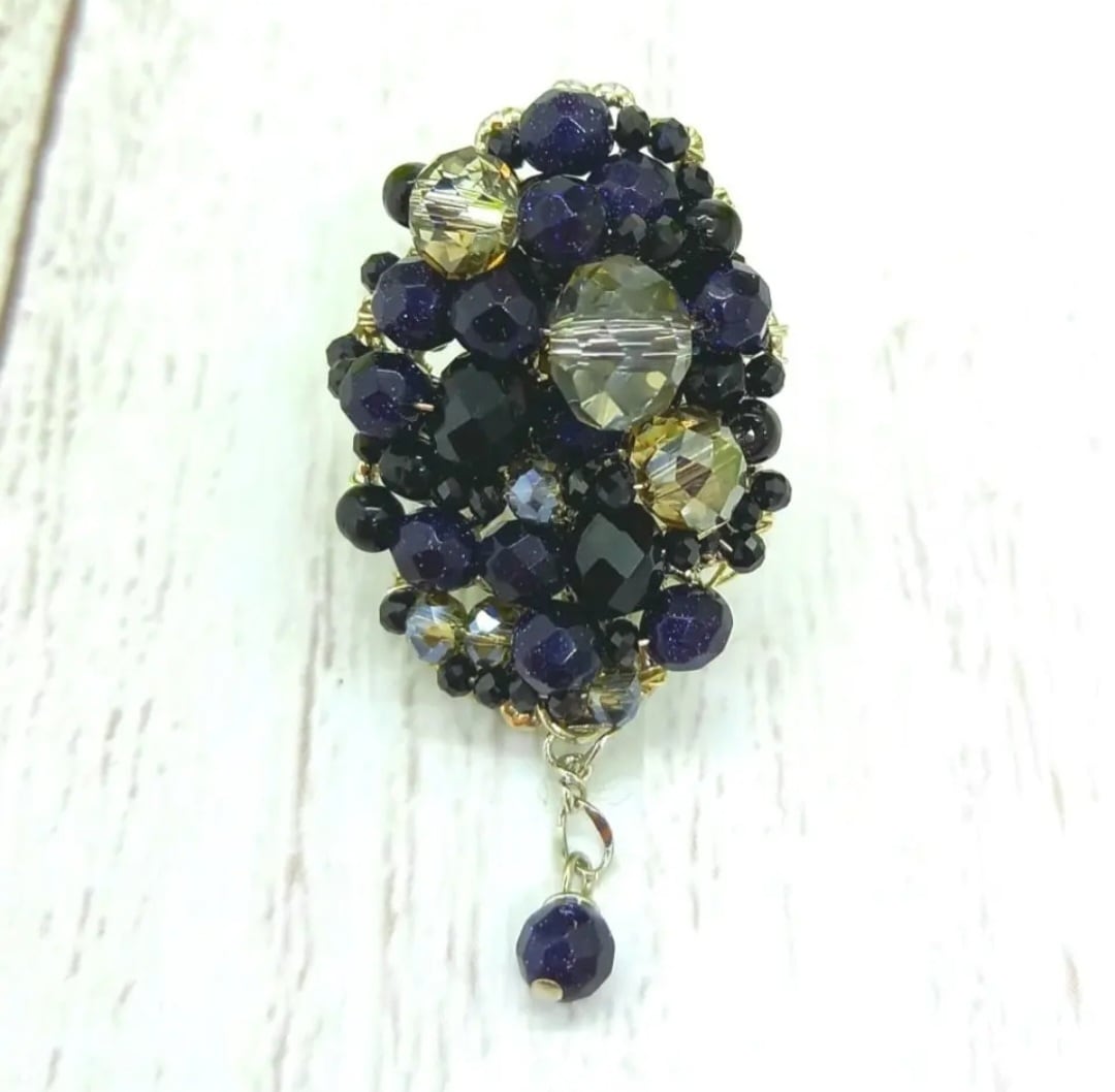 ブルーゴールドストーン・ピンブローチ