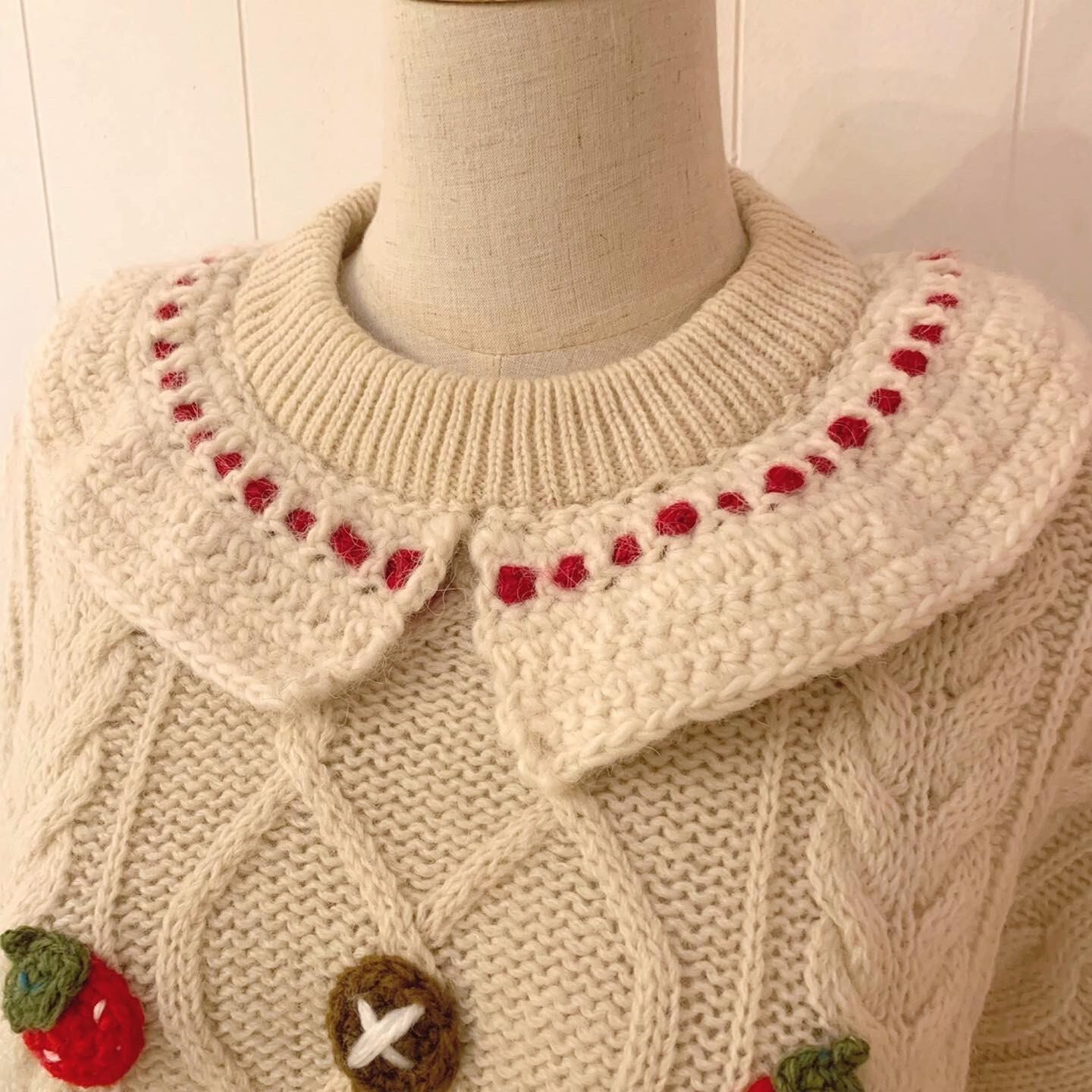 remake : strawberry cake aran sweater