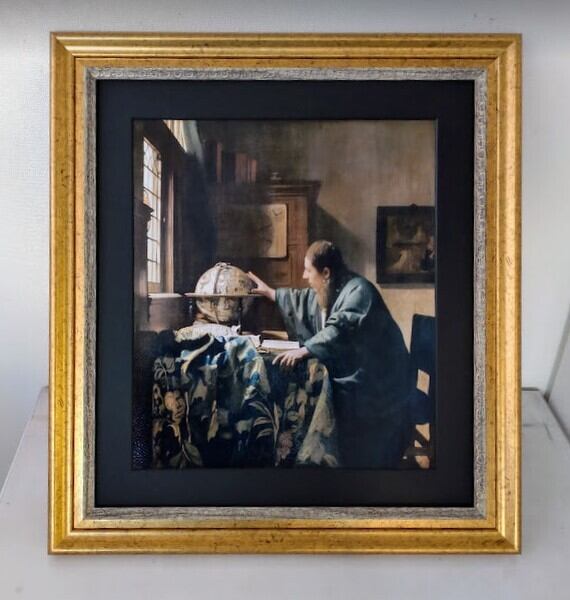 フェルメール「天文学者」 ジクレー、シルクスクリーンツヤ加工