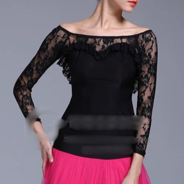 レース カットアウトネック フリル トップス  ds1480