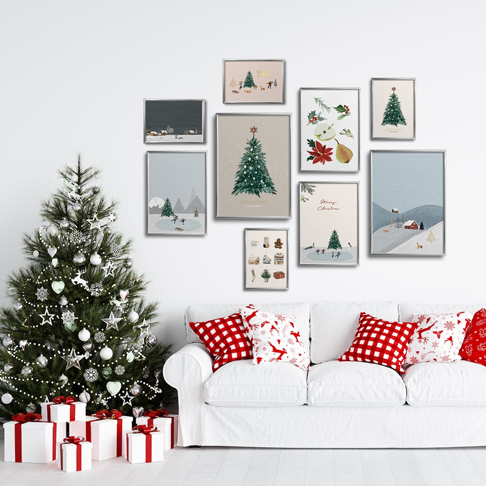 クリスマスツリーのポスター / i1019 / 北欧のクリスマス 雪の中