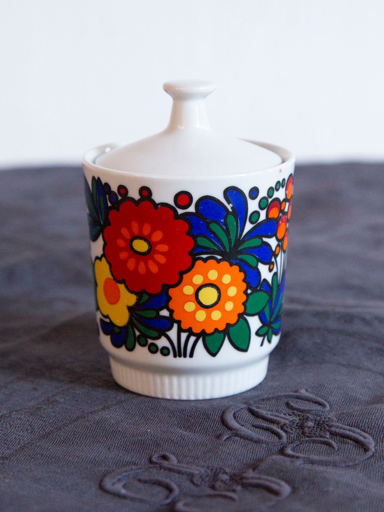 Colditz/GDR 旧東ドイツ シュガーポット 1960s-70s<コルディッツ・花柄・レトロ>