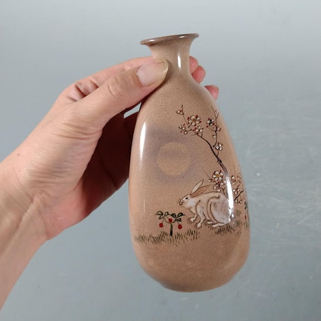 京焼 兎 うさぎ 酒器揃 徳利 盃 盃洗 セット 青華堂謹製 月見兎 (木