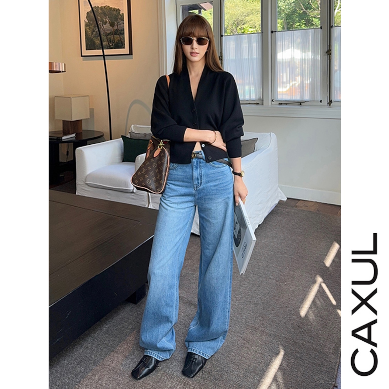 ハイウエストストレートデニム