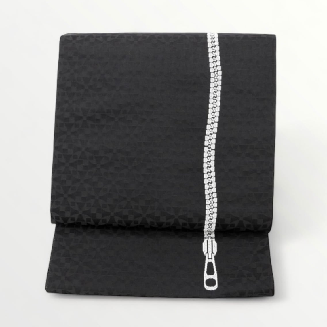 本場筑前博多織「黒木織物」謹製 八寸名古屋帯 チャック柄