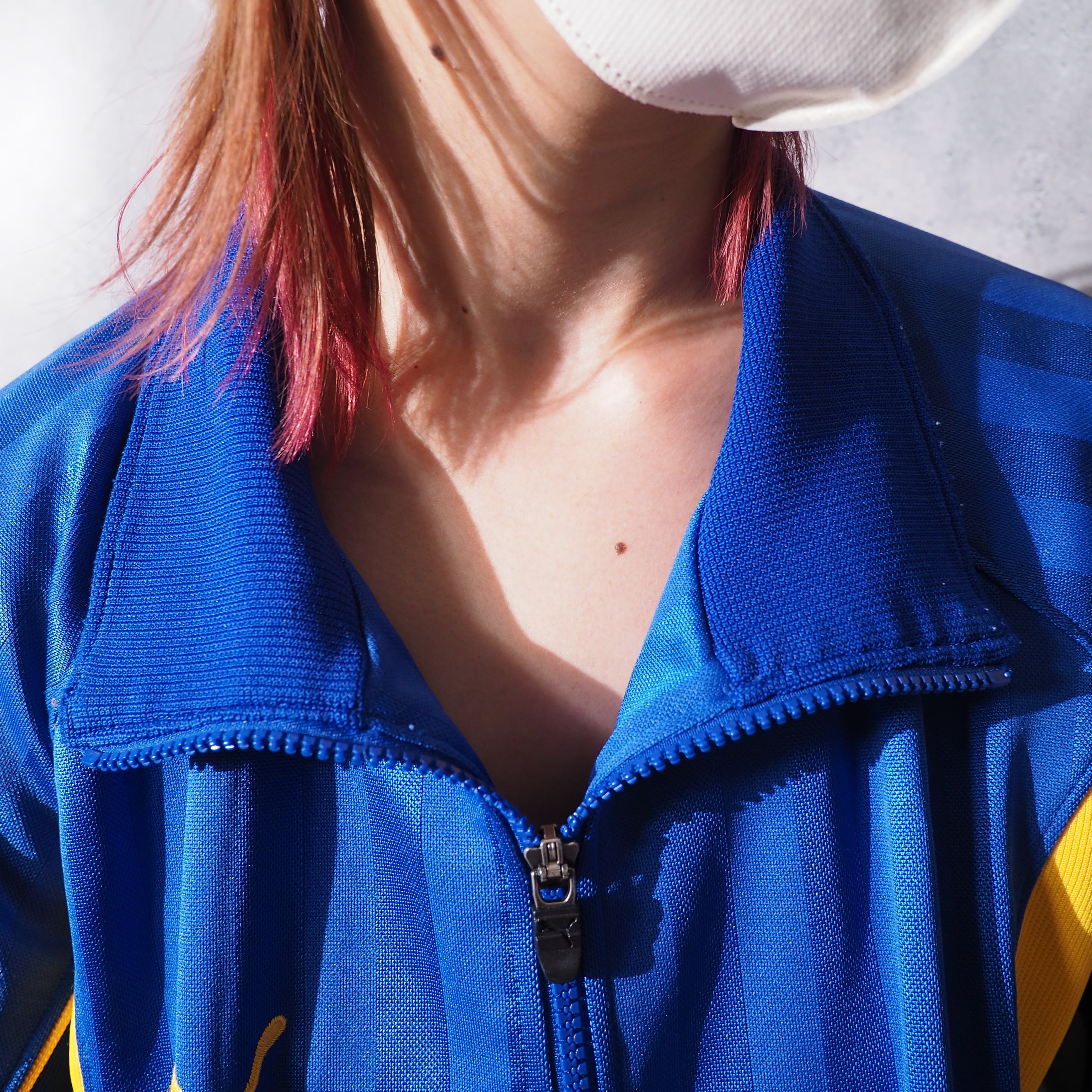 1990s ” PUMA ” Good color panel switching vintage loose track jacket