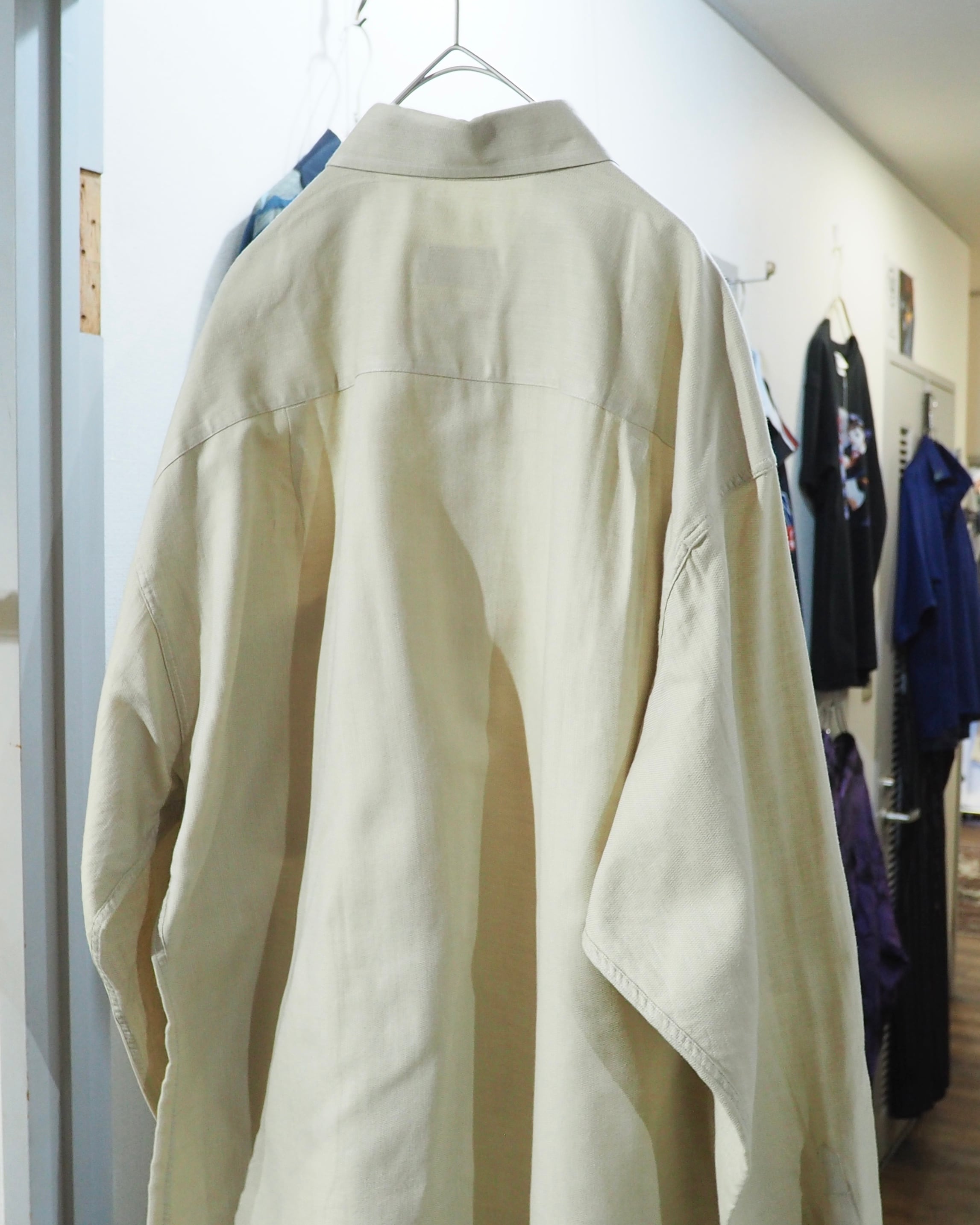 " Ermenegildo Zegna " Soft Ecru White Color vintage loose shirt