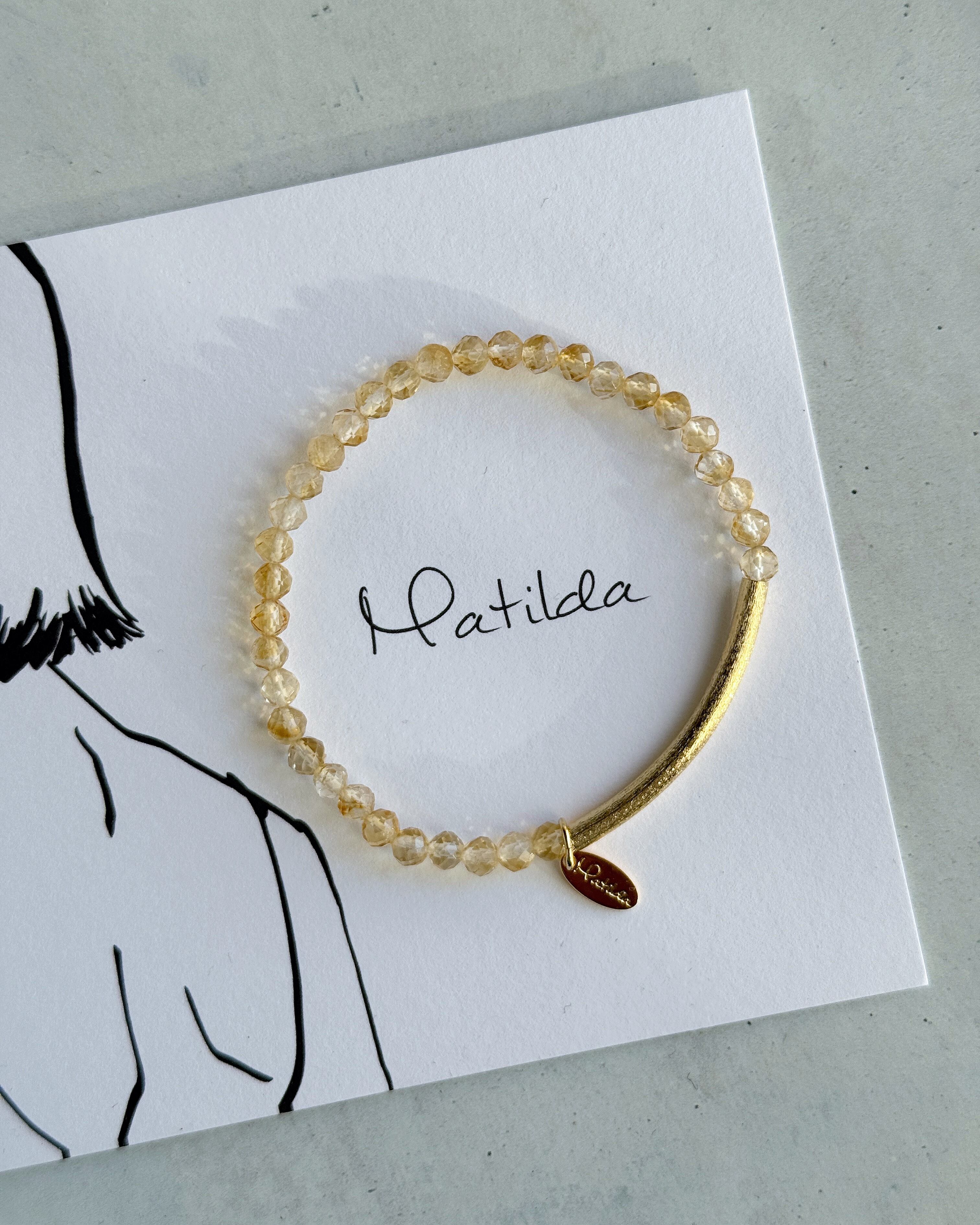 【再販】Tube & stone bracelet(シトリン)