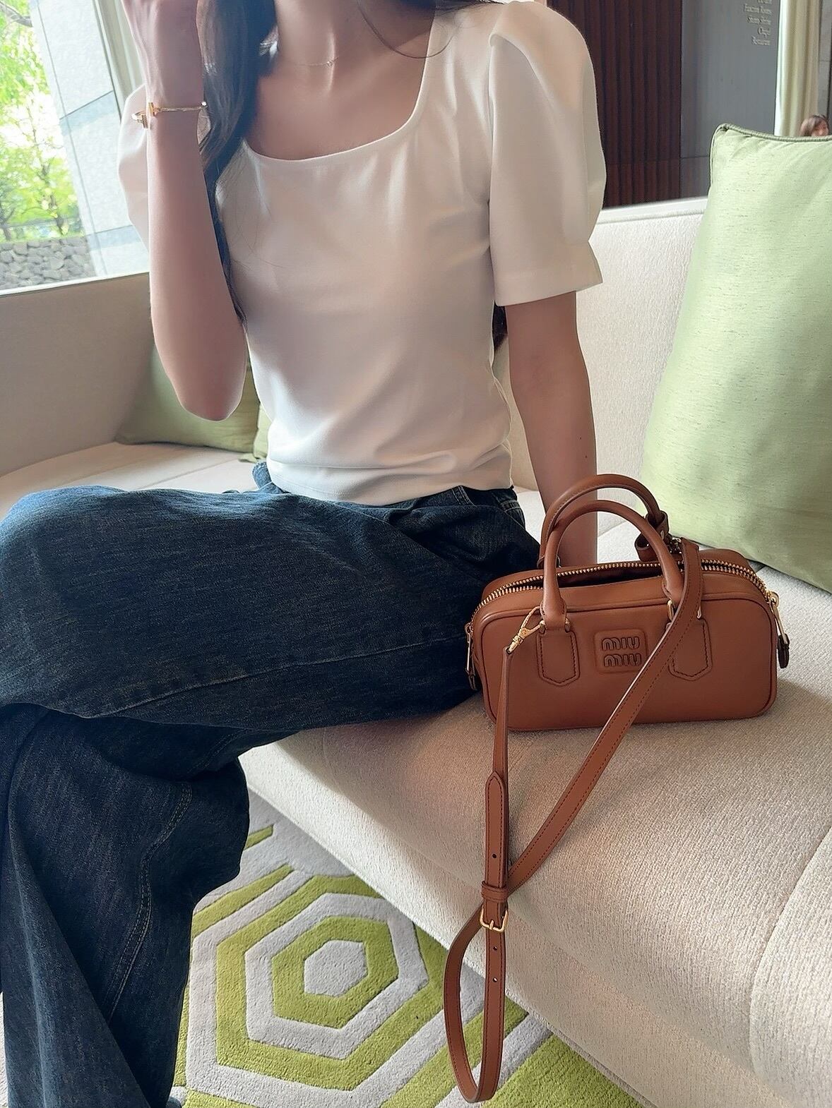 トップス Moripon. Puff tee Puff tee / ivory,black （6月上旬頃発送予定） | moripon.