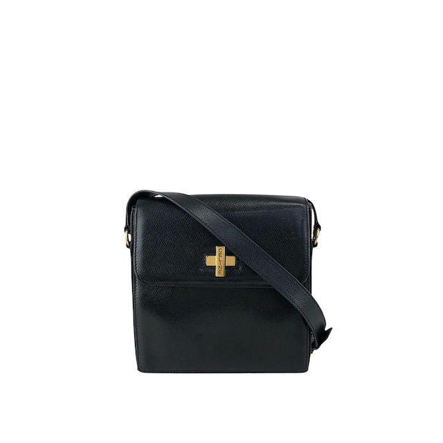 CELINE セリーヌ ショルダーバッグ ブラック ロゴ レザー ターンロック vintage ヴィンテージ オールド txhccr