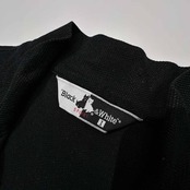 Black&White ブラックアンドホワイト ブラック&ホワイト 花柄刺繍 ハーフジップ 半袖 シャツ サイズ 1 /ブラック/レディース/日本製