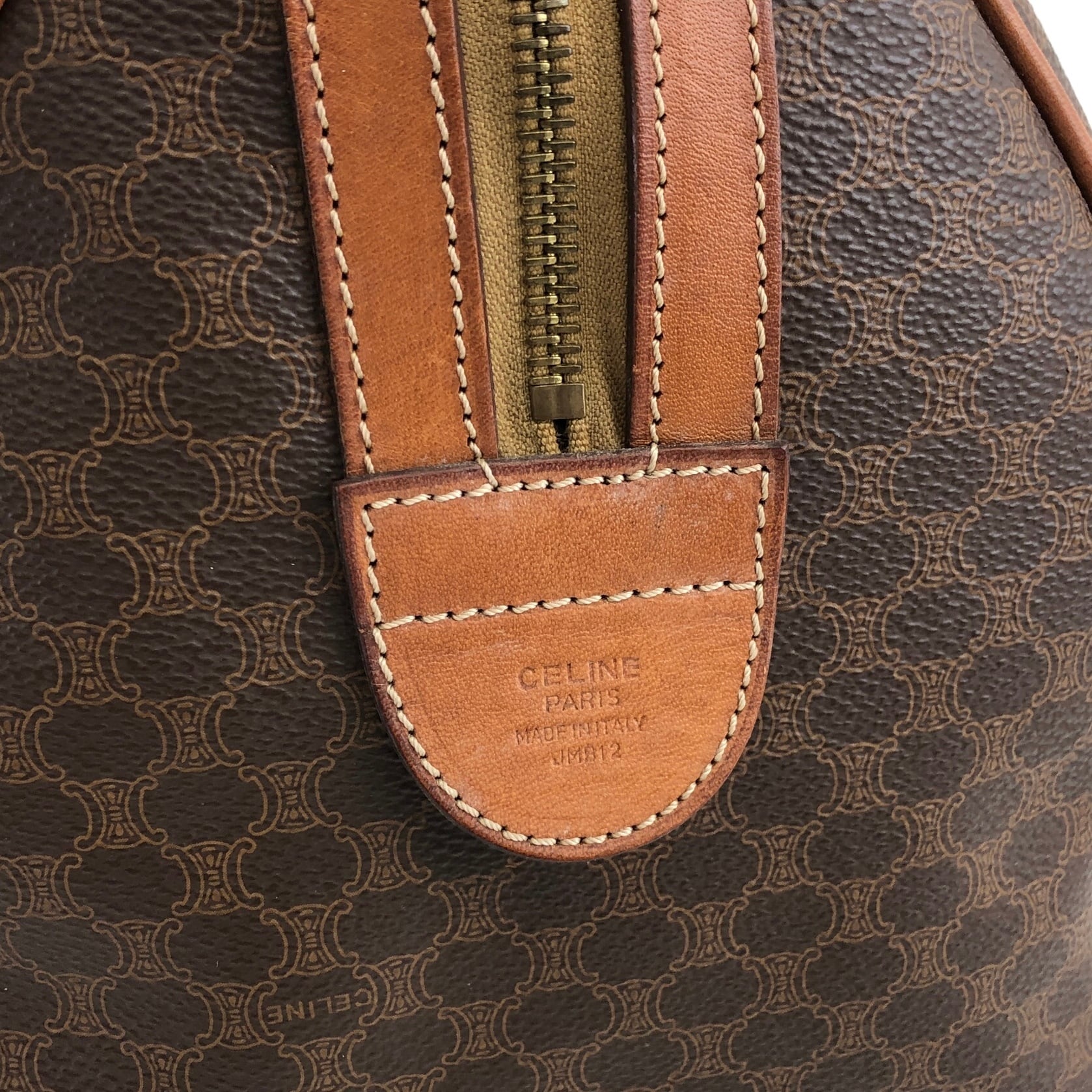 CELINE セリーヌ マカダム ハンドバッグ ブラウン ブラゾン PVCレザー