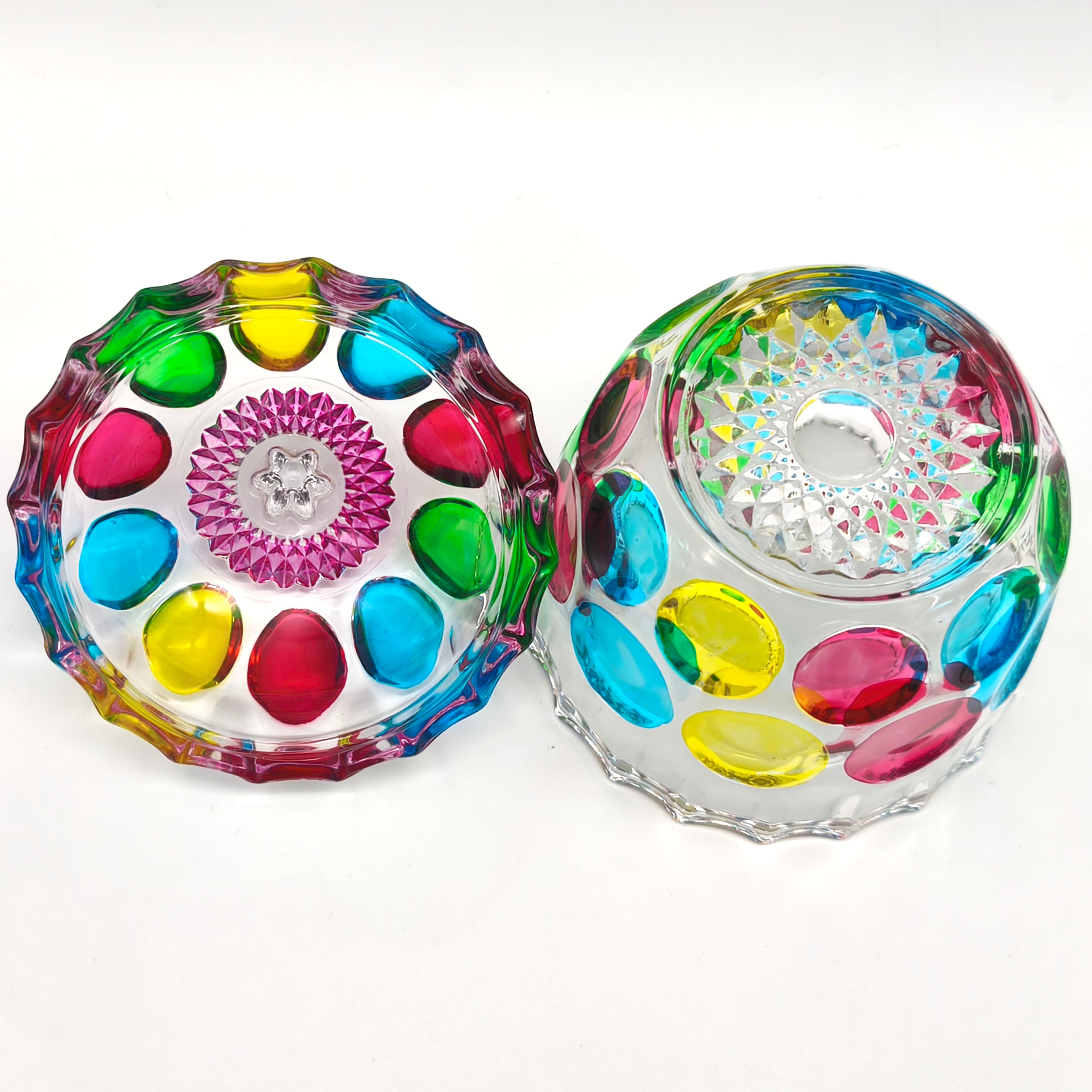 キャンディポット・ガラスキャニスター・小物入れ・昭和レトロ・No