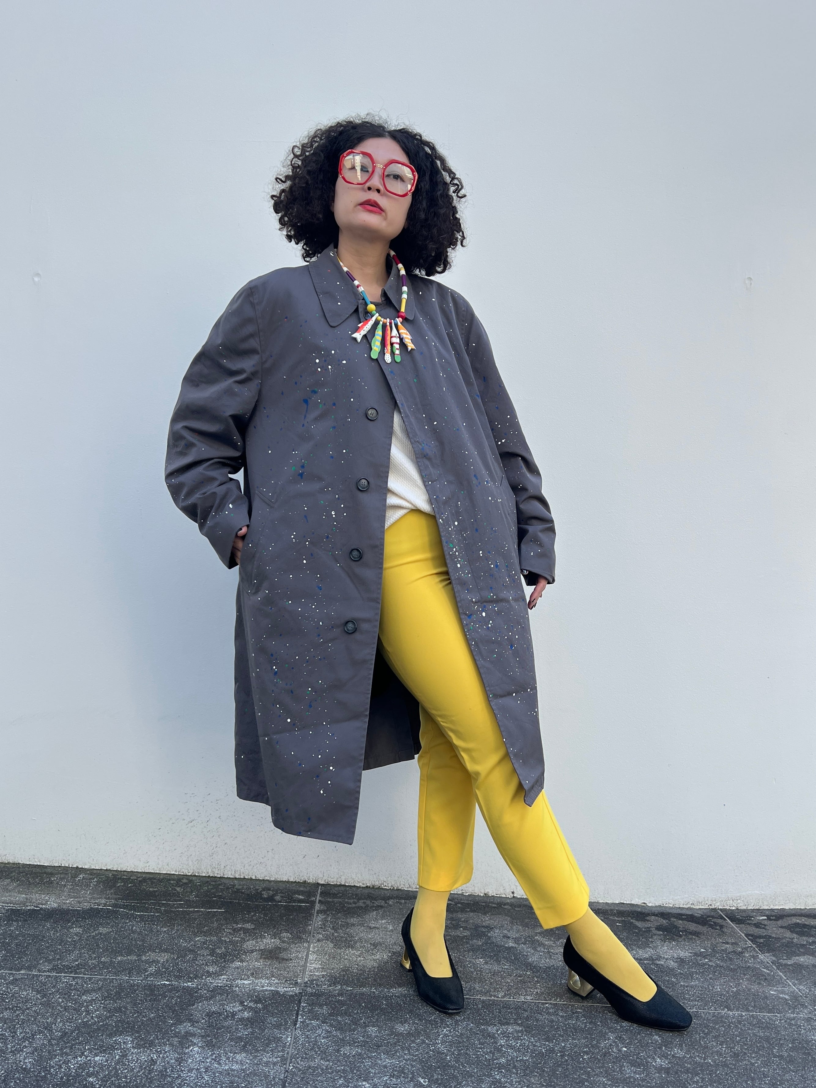 【大】Vintage gray art coat ( with liner)