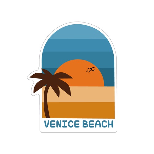 365　VENICE BEACH　ベニスビーチ　"California Market Center"　アメリカンステッカー　スーツケース　シール