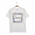 80s シカゴ 双六 モノポリー USA製 ヴィンテージ Tシャツ ホワイト シングルステッチ CHICAGO サイズM BZ0631