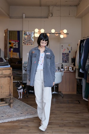 SASCH ブラックデニムシャツジャケット