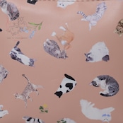 【UCHINOKOKAMO】かわいい猫のピンクのポーチ スクエア