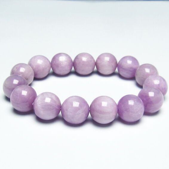 クンツァイト ブレスレット 14mm ミルキークンツァイト  一点物 111-19676