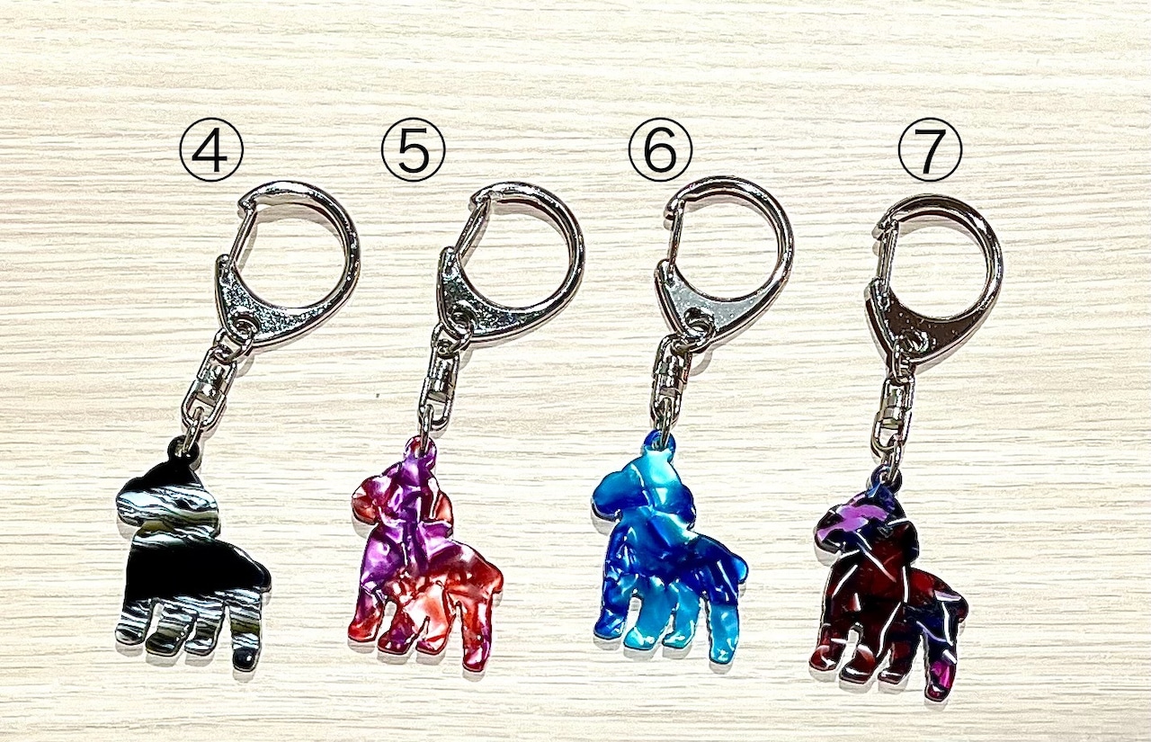 DOGキーホルダー★トイプードル【メガネ産地福井~メガネ素材で作ったアクセサリー】