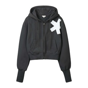 【bonnae】Hoodie zip-up Black