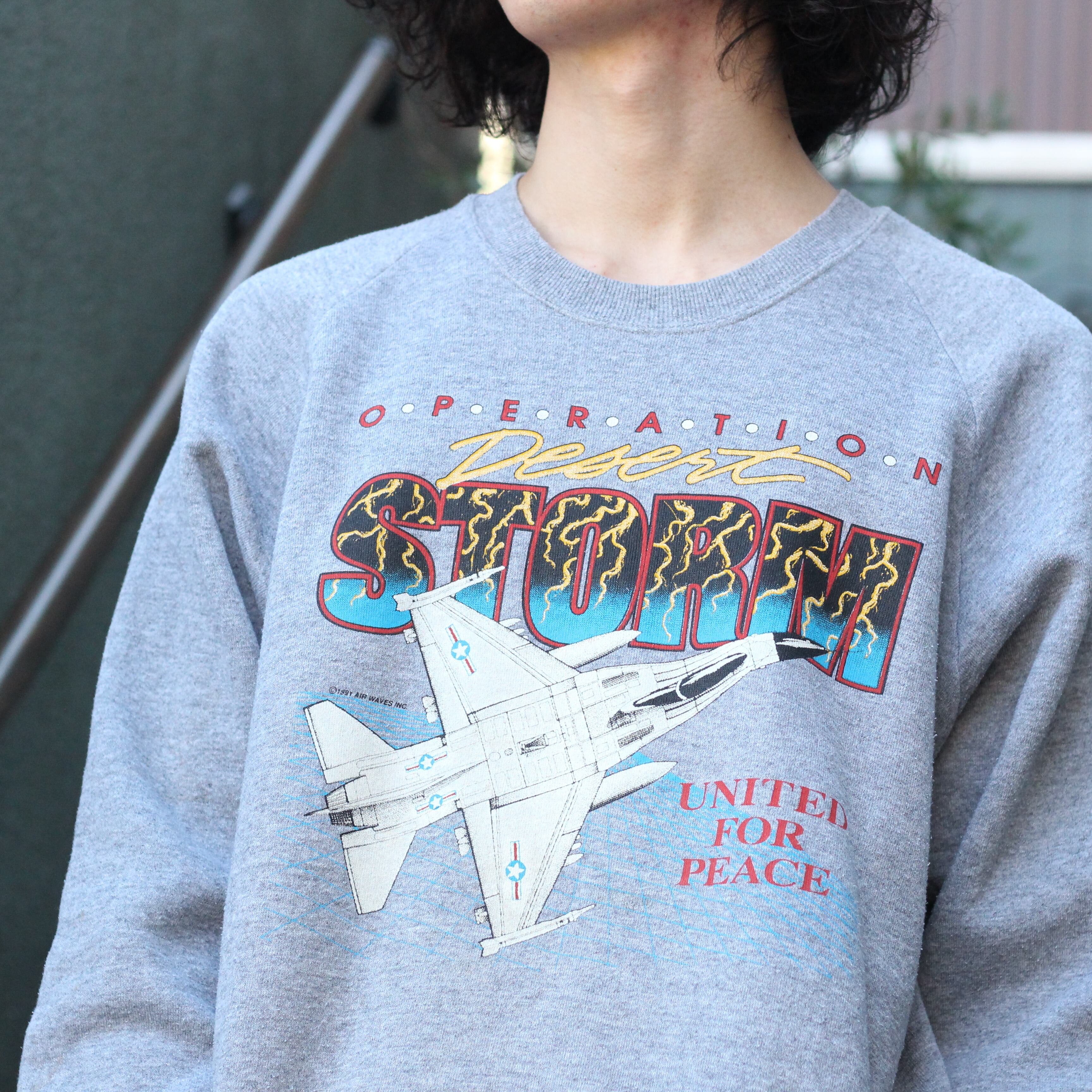 USA VINTAGE JERZEES FIGHTER PLANE DESIGN OVER SWEAT SHIRT/アメリカ