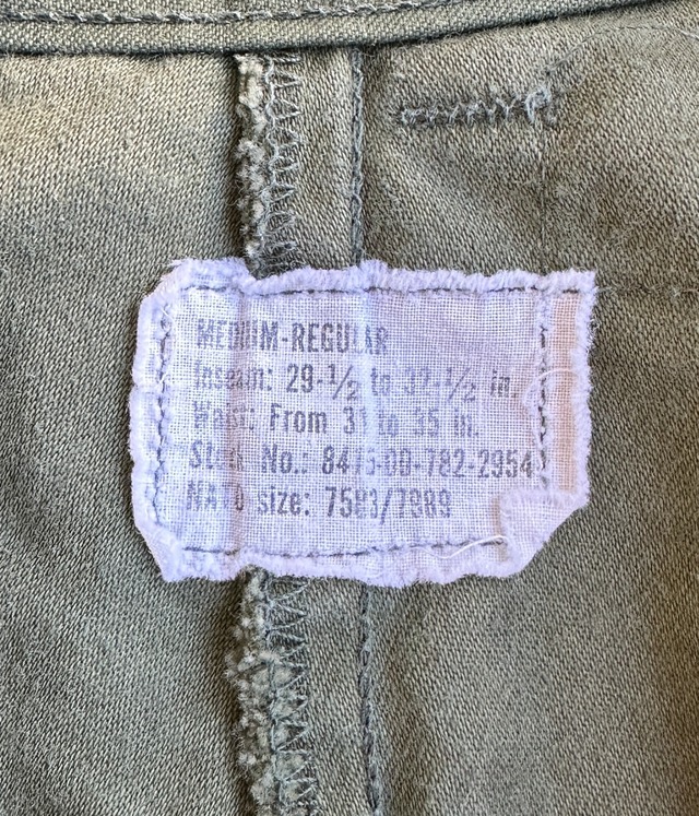 -U.S. ARMY- Vintage 70s Medium/Regular M-65 Field Pants