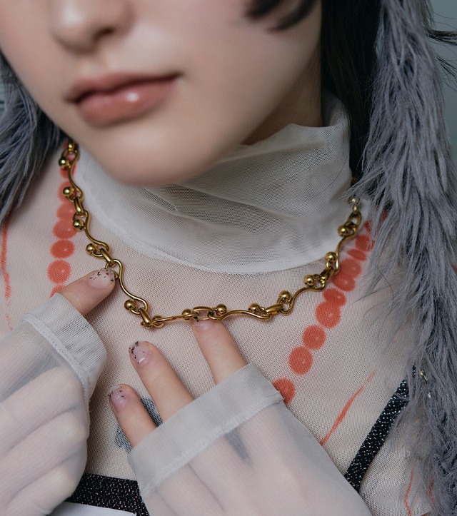 W CHAIN NECKLACE ゴールド