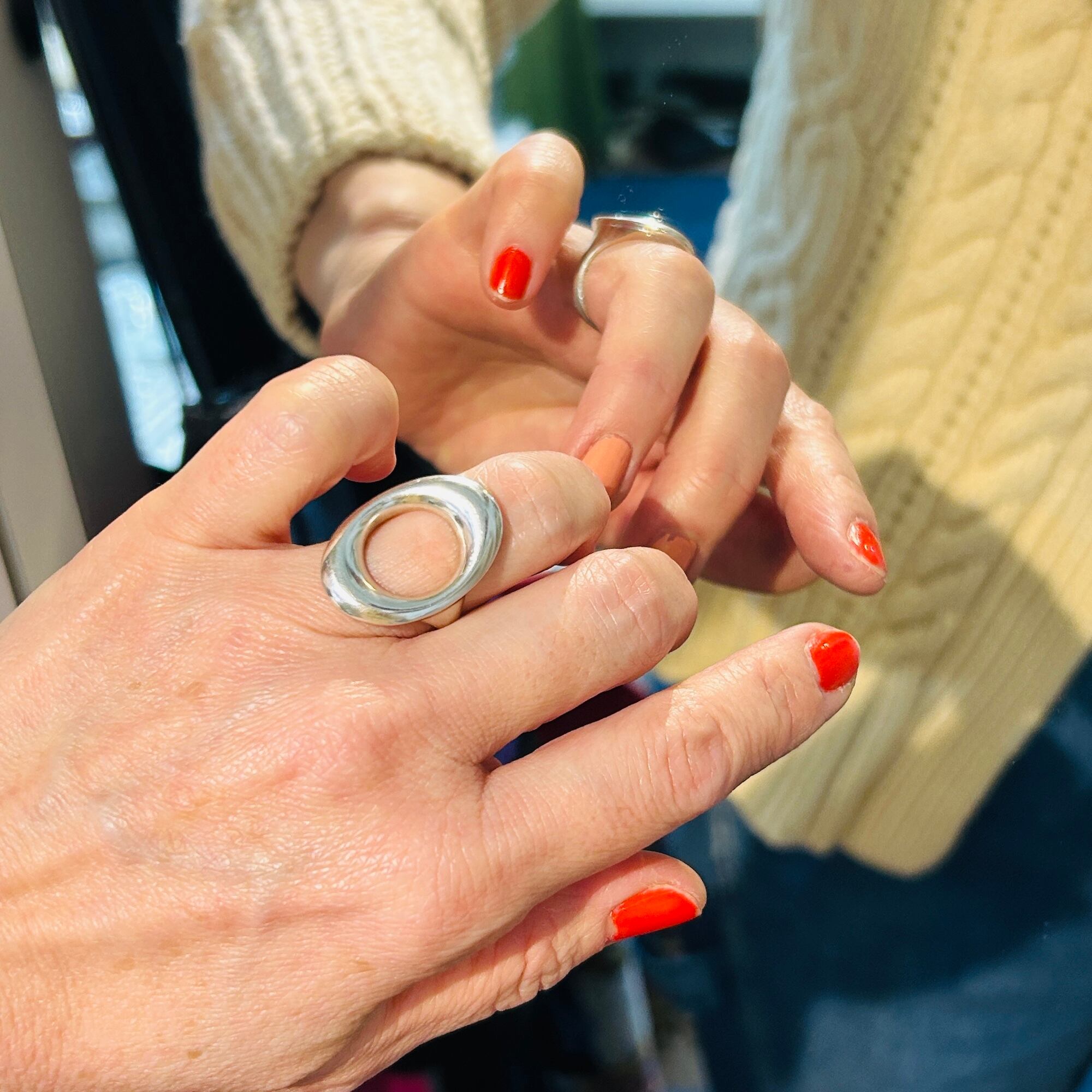 W&S Sørensen 70s シルバー925 楕円リング Designed by Bent