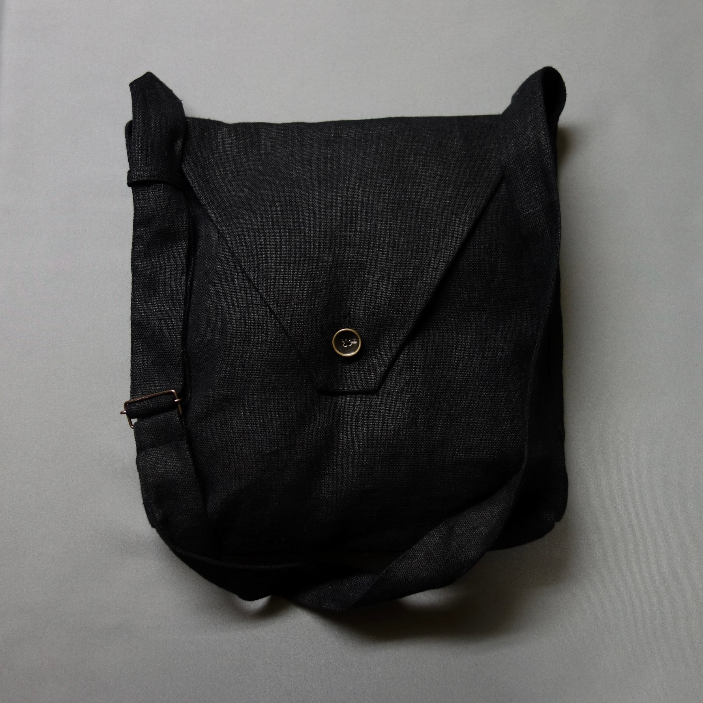 heavylinen french shoulderbag / black
