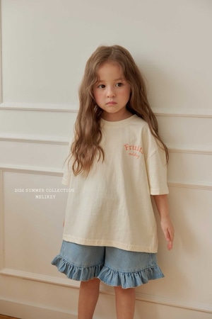 [MELIKEY] Frilled 5-length Denim Pants / [미라이키] 프릴5부데님팬츠