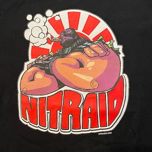 【NITRAID】日本製 プリントTシャツ ストリート NITRO MICROPHONE UNDERGROUND HIPHOP XXL ビッグサイズ 古着