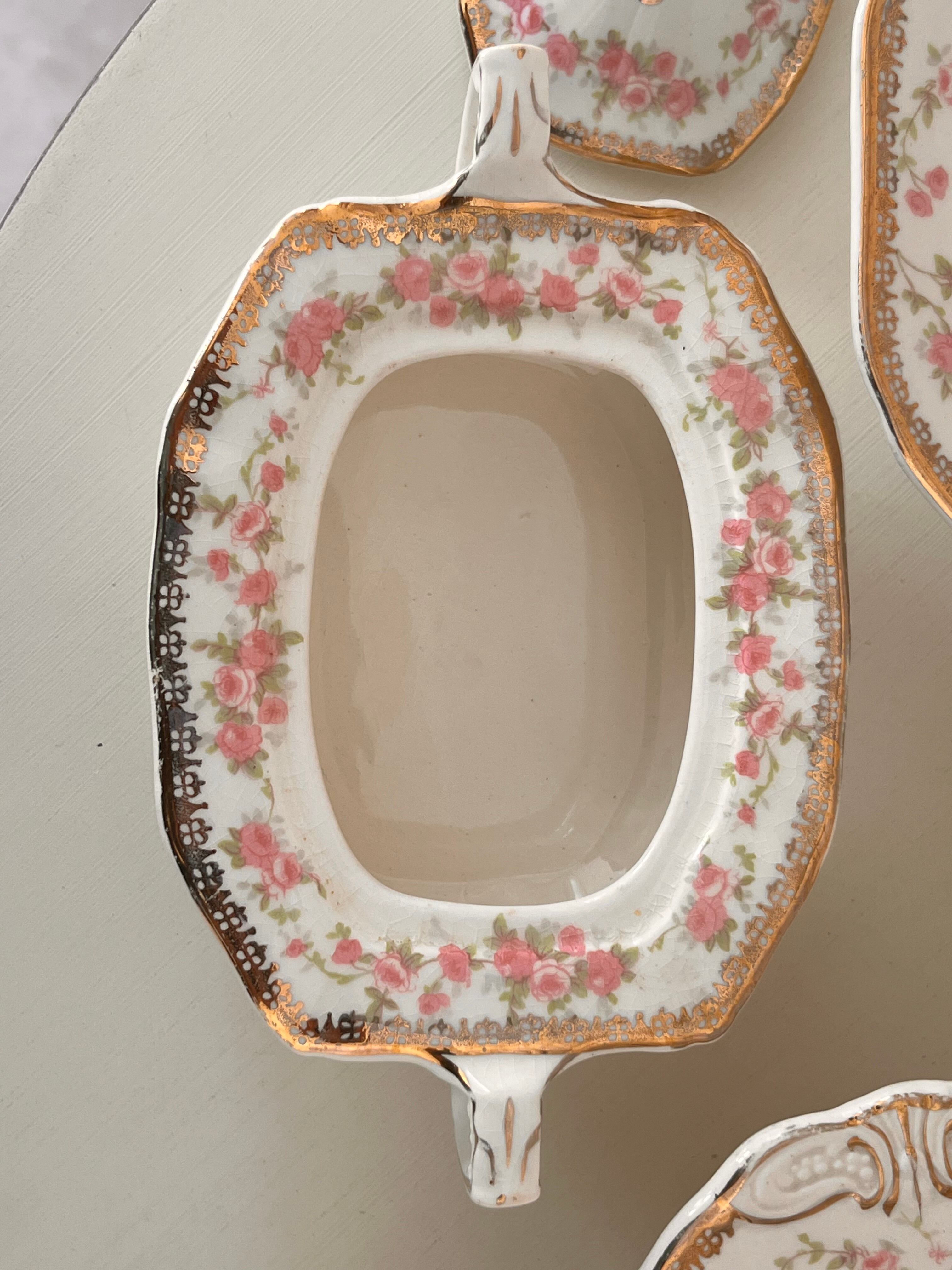 アルフレッド・ミーキン ピンクフローラル 大ボウル&小物入れセット