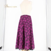 社交ダンス 衣装 U:NA ユーナ スカート レッスンウェア ブラック系 パープル系 黒 紫 バイカラー 上品 華やか エレガント レディース オールシーズン ボールルームダンス ソシアルダンス ステージ衣装 発表会 レディース社交ダンス レッスン用スカート レディス 社交ダンスボトムス ボールルーム フレアスカート Aライン風 くすみカラー 柄スカート 派手すぎない 体型カバー きれいめ しっとり ダンス発表会衣装 ダンスコーデ ブラックパープル系 紫黒系 Lサイズ レーヨン ポリエステル