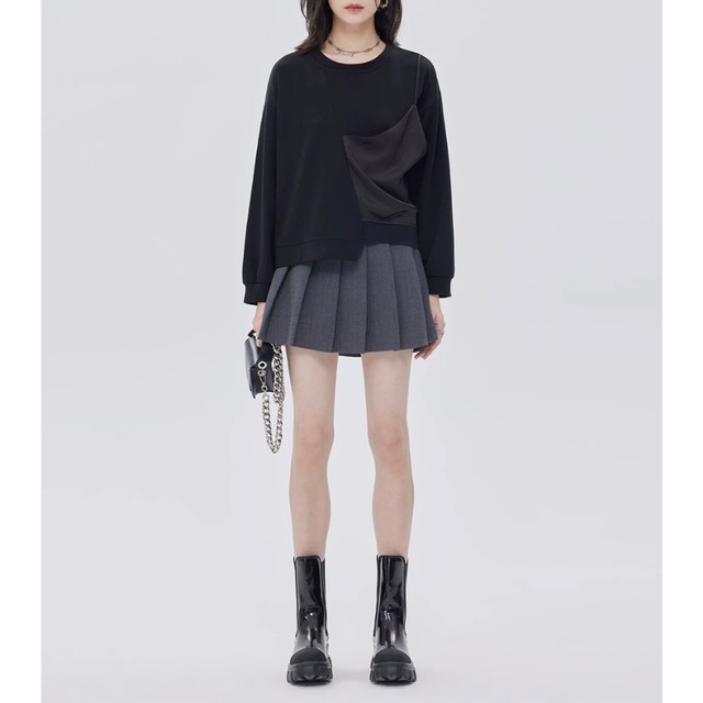 Asymmetric layered detail top C1419