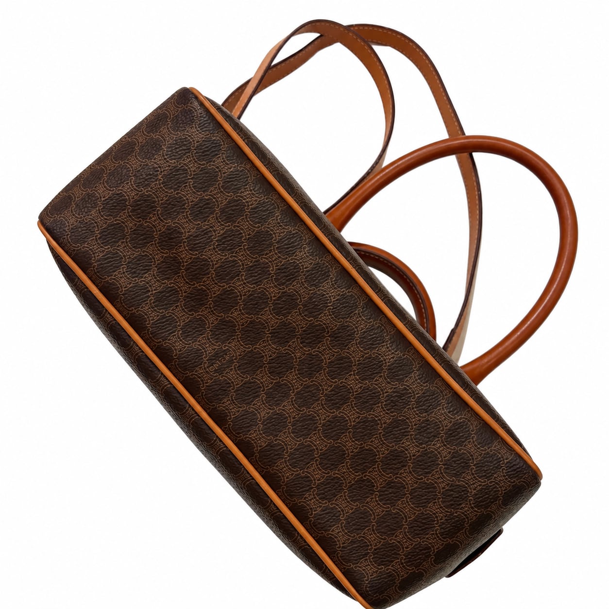 【美品】CELINE オールドセリーヌ　マカダム柄デザイン　ボストンバッグ CELINE】2972 ヴィンテージ セリーヌ マカダム柄 ブラゾン