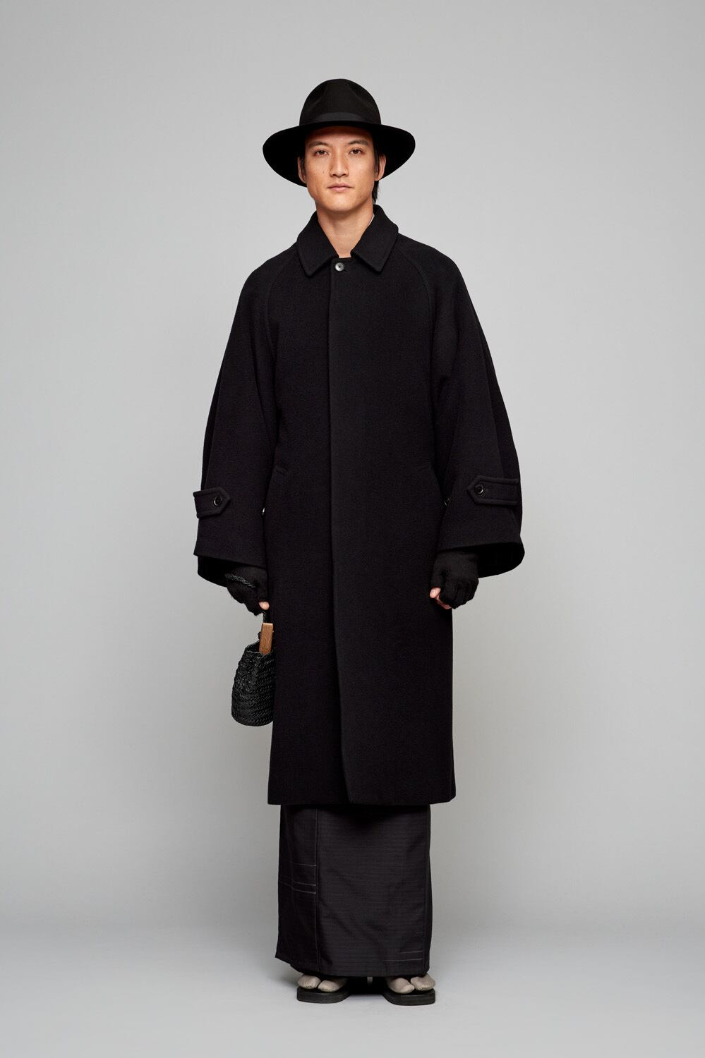 ステンカラー コート / AURALEE(オーラリー)別注 / EXCLUSIVE CASHMERE WOOL MOSSER(カシミアウール  モッサー) / BLACK