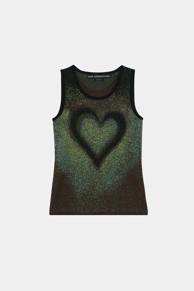 [ANDERSSON BELL] AIRBRUSH LOVE TANK TOP atb1477w(GREEN) 正規品 韓国ブランド 韓国通販 韓国代行 韓国ファッション ANDERSSONBELL アンダーソンベル 日本 店舗