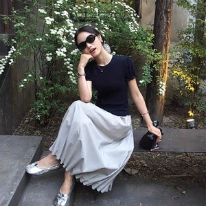 Puff Sleeve Frill Short Sleeve T-Shirt【S00256】