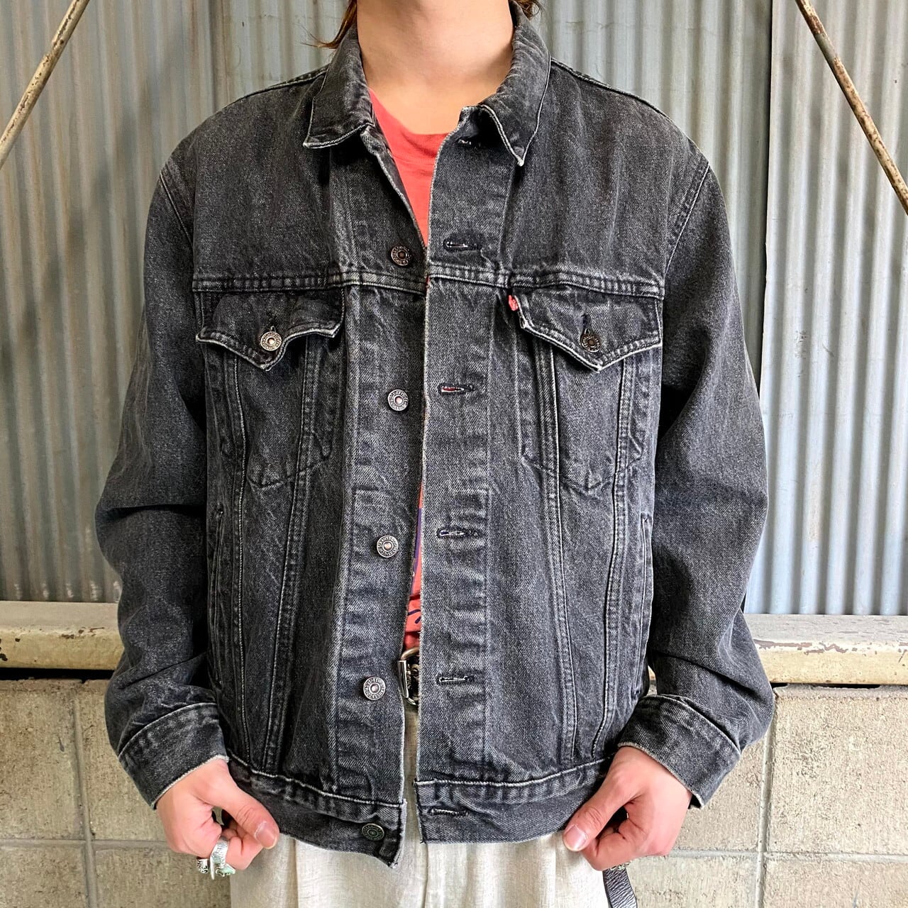 90s LEVI'S 70505 40 先染 ブラック usa古着-