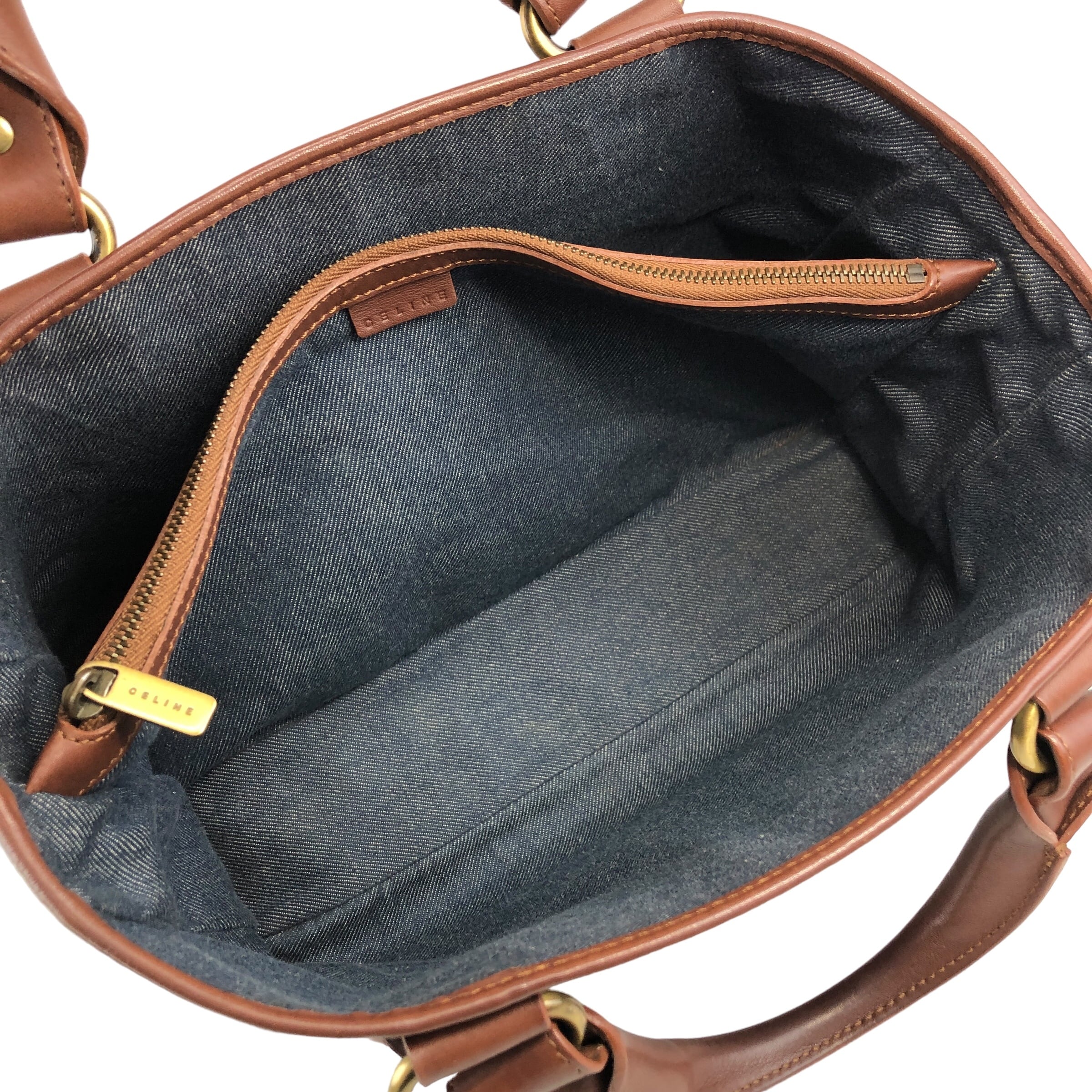 CELINE セリーヌ パリマカダム ハンドバッグ インディゴ デニム CELINE セリーヌ パリマカダム ハンドバッグ インディゴ デニム