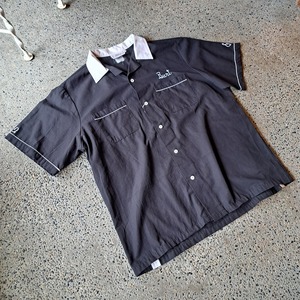 胸刺繍＆背面プリント ボーリングシャツ used [406005]