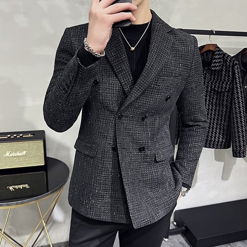 ダブルブレスト ブラックジャケット LB0284