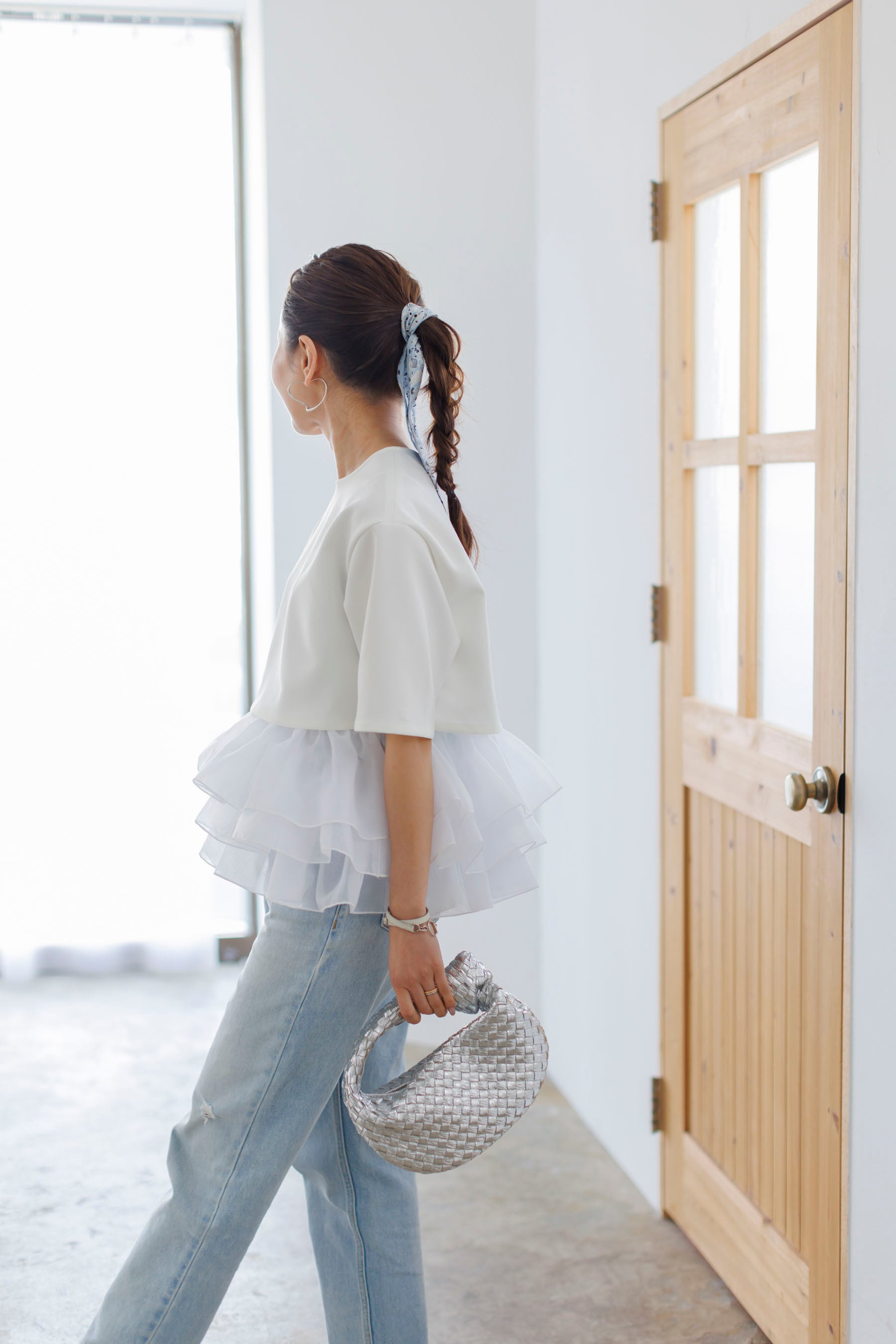 再販】4/16(Tue)21:00- Hem tulle docking pullover 5月下旬お届け 
