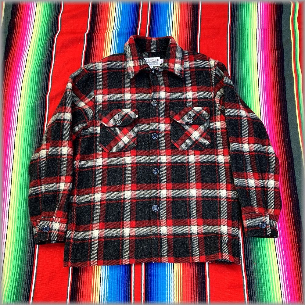 ☆WOOLRICH ウールリッチ 50s ビンテージ ブロックチェック ウール