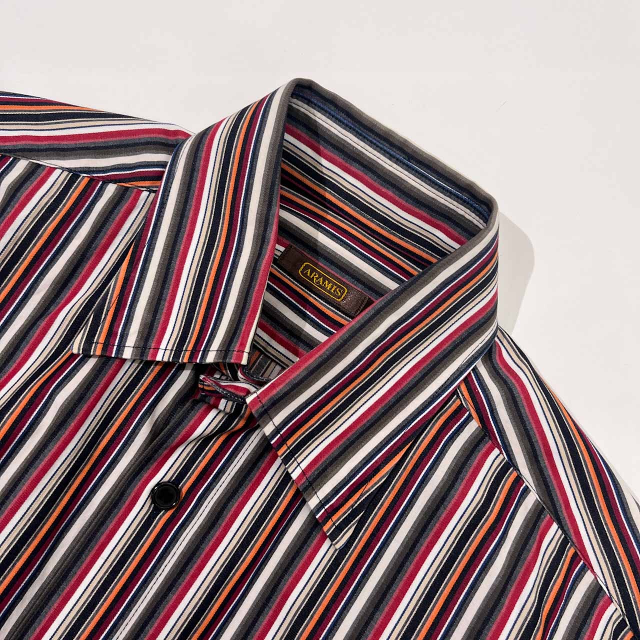 90s ARAMIS アラミス ストライプ 長袖シャツ S/マルチ メンズ ビンテージ