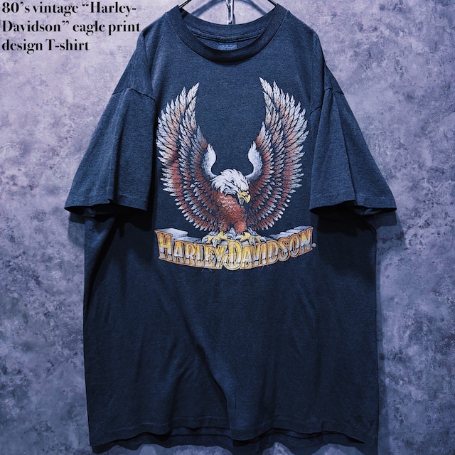 【doppio】80’s vintage “Harley-Davidson” eagle print design T-shirt