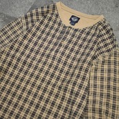 Dockers check henry neck long sleeve tee
