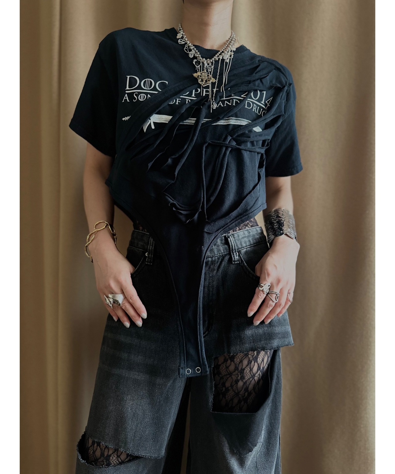 body suit design black remake t shirt-4259-7